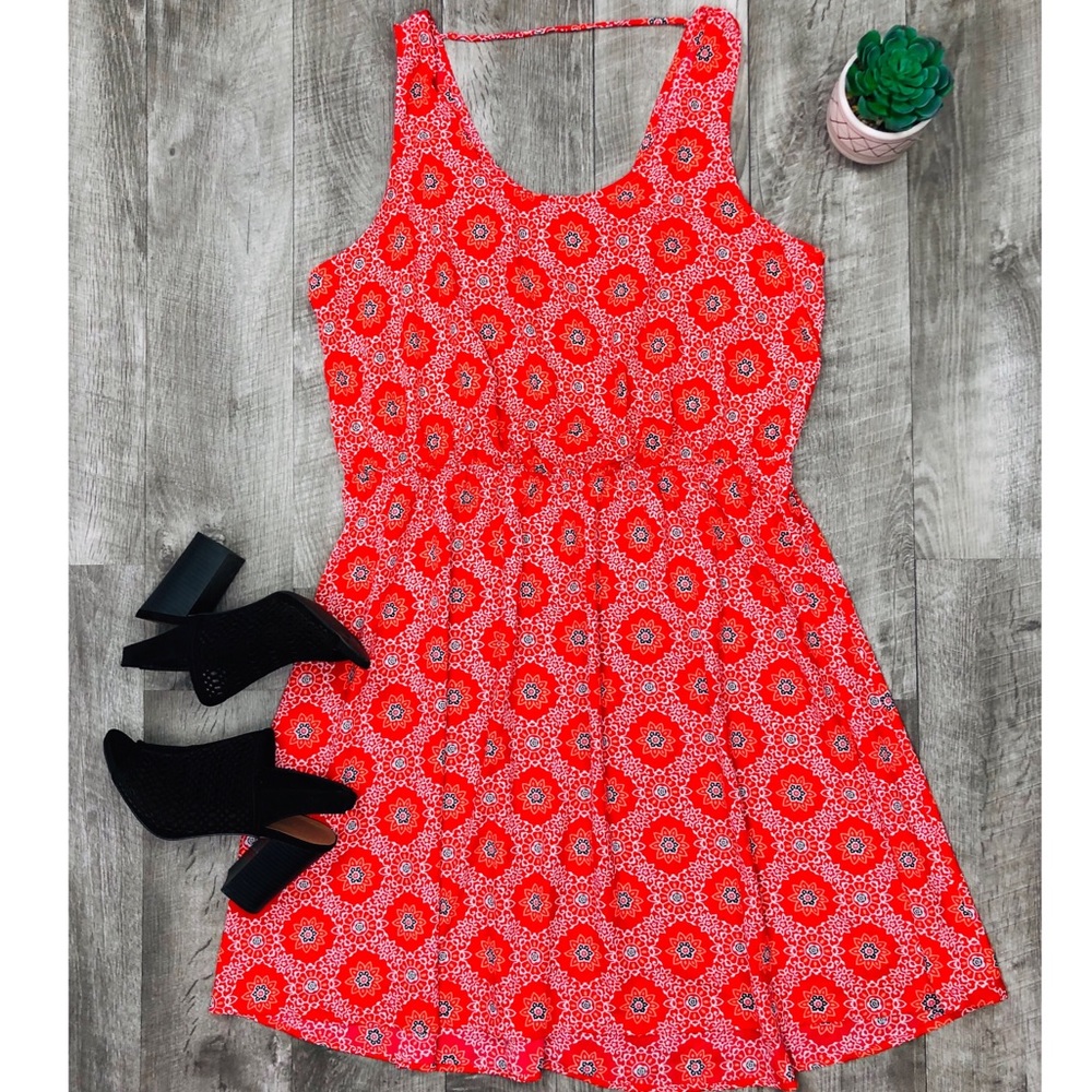 BRAND NEW ORANGE FLORAL DRESS ONLY